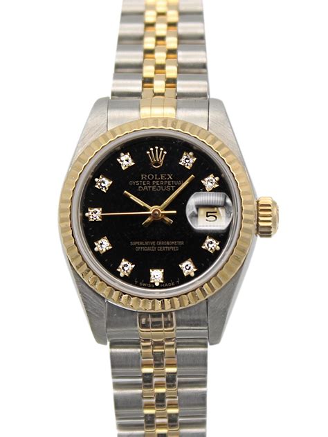 rolex blued steel hands ladies watch|rolex lady datejust 26.